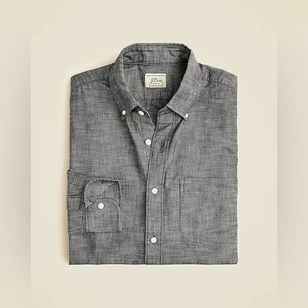 NWT J CREW Organic cotton chambray shirt in Black Chambray
